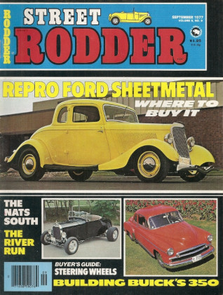 STREET RODDER 1977 SEPT - ENGINE SWAP MOTOR MOUNTS, BUICK 350, FAN RAISER